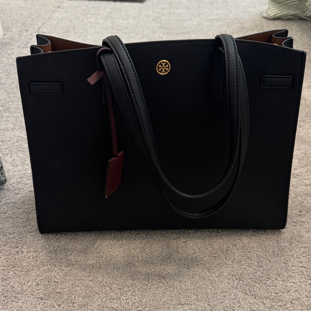Tory Burch Black Tote with Gold Accent
